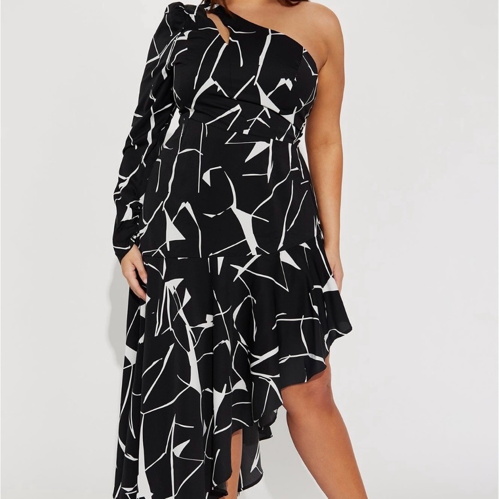 One shoulder maxi dress